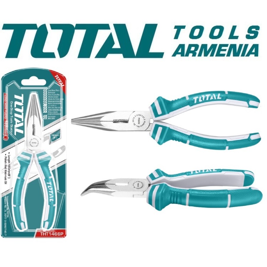 Տափակաբերան թեք երկար քթով աքցան 160 մմ (THT1466P)