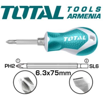 Երկգլխանի պտուտակահան ՝ PH 2 + SL 6 / 75 մմ (THT250216)