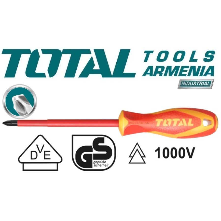 Դիէլեկտրիկ պտուտակահան PH0 X 60mm 1000Վ (THTISPH060)
