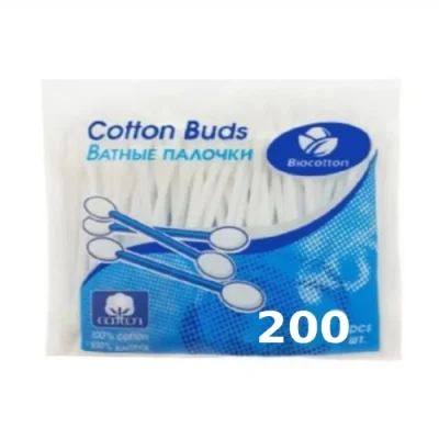 Բամբակե ձողիկ Biocotton 200 hատ