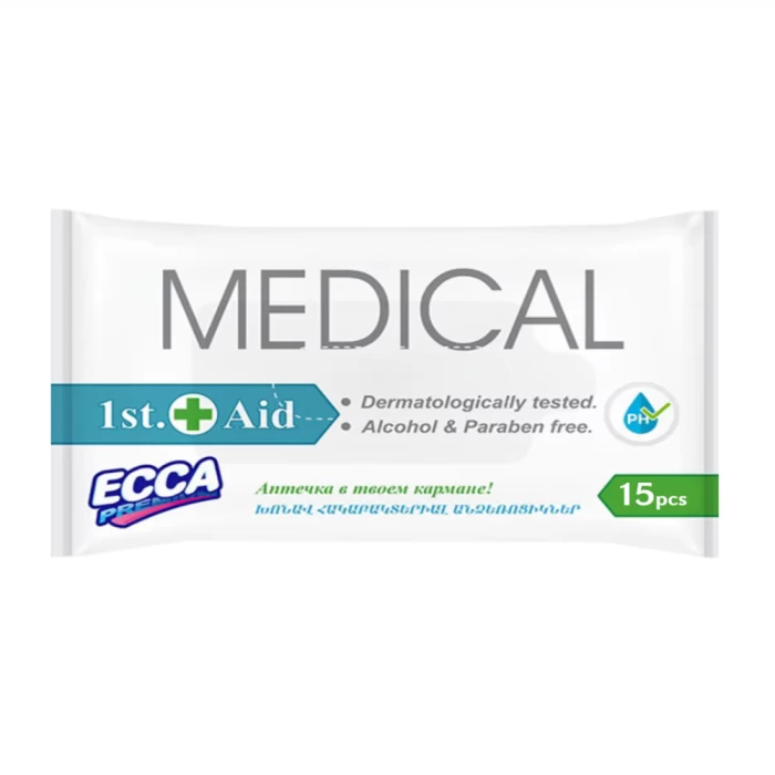 Անձեռոցիկ խոնավ Ecca Medical 15 հատ