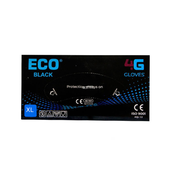 Ձեռնոց ռետինե ECO Nitril Black 100 հատ