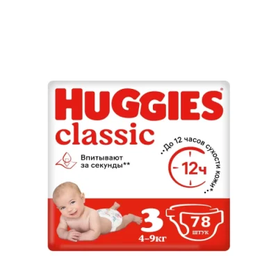 Տակդիր Huggies N3 4-9 կգ 78 հատ