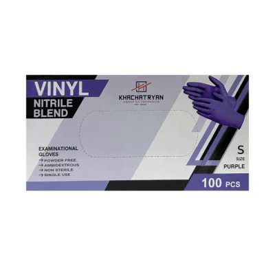 Ձեռնոց ռետինե Khachatryan Vinyl Purple 100 հատ