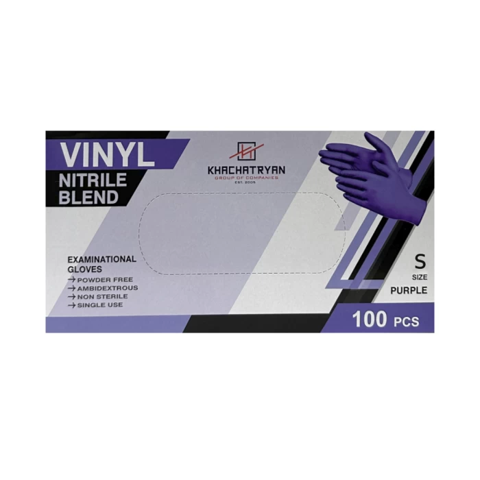 Ձեռնոց ռետինե Khachatryan Vinyl Purple 100 հատ