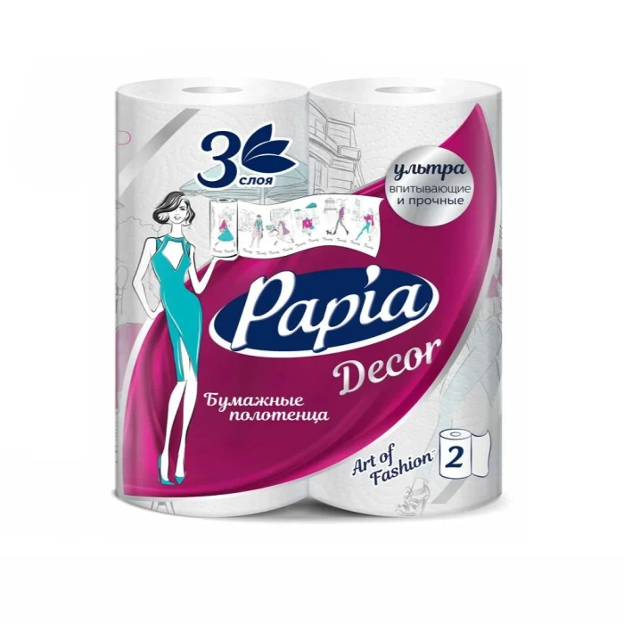 Սրբիչ խոհանոցի Papia Decor 3 շերտ 2 հատ
