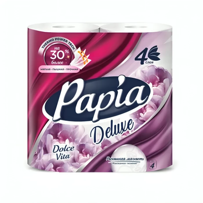 Զուգարանի թուղթ Papia Deluxe Pixel 4 շերտ 4 հատ