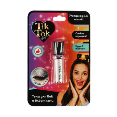 Ստվերաներկ հեղուկ փայլերով Tik Tok Girl սպիտակ