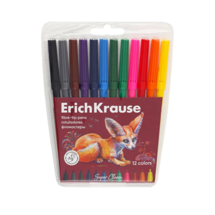 Ֆլոմաստեր ErichKrause Safari Ultra Washable 12 գույն