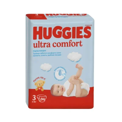 Տակդիր Huggies Ultra Comfort Boy N3 5-9 կգ 94 հատ