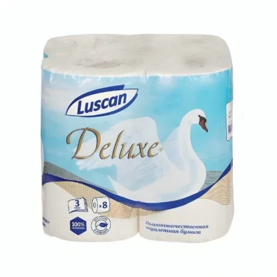 Զուգարանի թուղթ Luscan Deluxe 3 շերտ 8 հատ 9,1×12,5 սմ