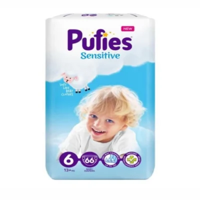 Տակդիր Pufies Sensitive Extra Large N6 13+ կգ 62 հատ
