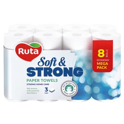 Սրբիչ խոհանոցի Ruta Strong 3 շերտ 8 հատ