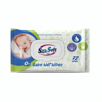 Անձեռոցիկ խոնավ Silk Soft մանկական 72 հատ