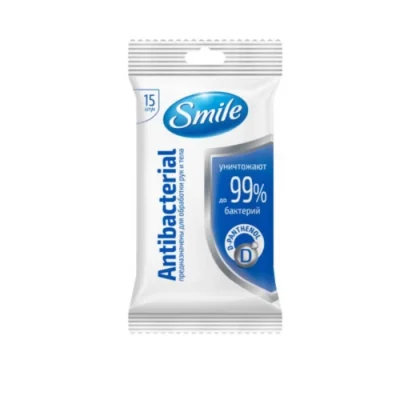 Անձեռոցիկ խոնավ Smile Antibacterial 15 հատ