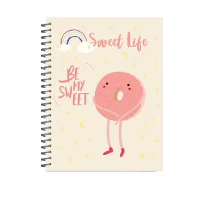 Նոթատետր վանդակավոր Attache Selection Sweet Life Пончик A5 զսպանակով 96 թերթ