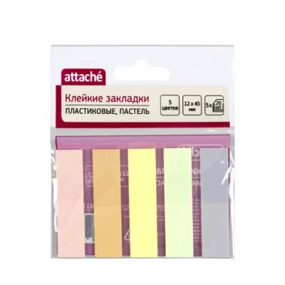 Էջանիշ Attache Pastel 5 երանգ 45х12 մմ 100 հատ