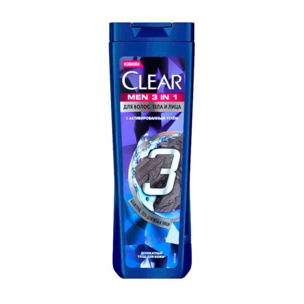 Շամպուն Clear Men 3-ը 1-ում ակտիվացված ածուխով 380 մլ