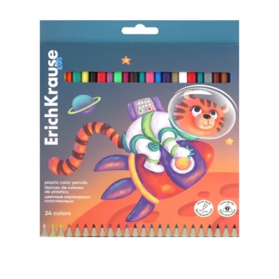 Գունավոր մատիտներ ErichKrause Kids Space Animals 24 գույն