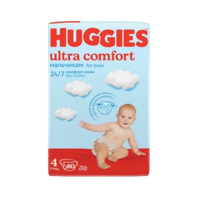 Տակդիր Huggies Ultra Comfort Boy N4 8-14 կգ 80 հատ