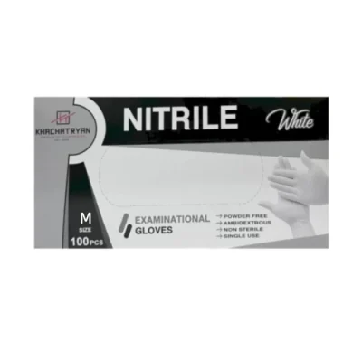 Ձեռնոց ռետինե Khachatryan Nitril White 100 հատ