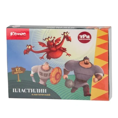 Պլաստիլին Комус Три богатыря 12 գույն