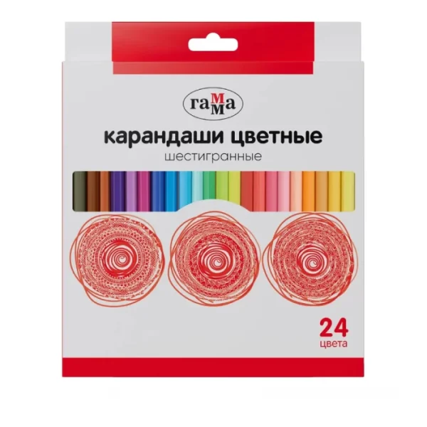 Գունավոր մատիտներ Гамма 24 գույն
