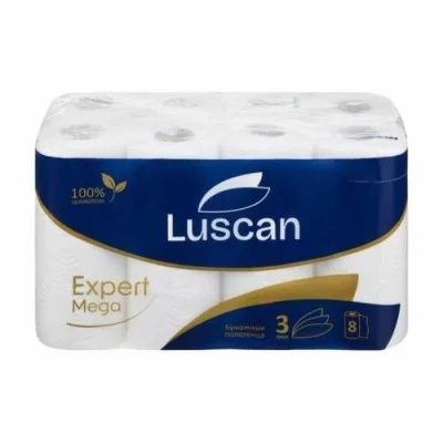 Սրբիչ խոհանոցի Luscan Expert Mega 3 շերտ 8 հատ 12 մ