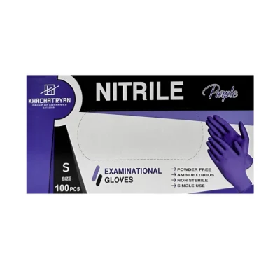 Ձեռնոց ռետինե Khachatryan Nitrile Purple 100 հատ