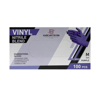 Ձեռնոց ռետինե Khachatryan Vinyl Purple 100 հատ