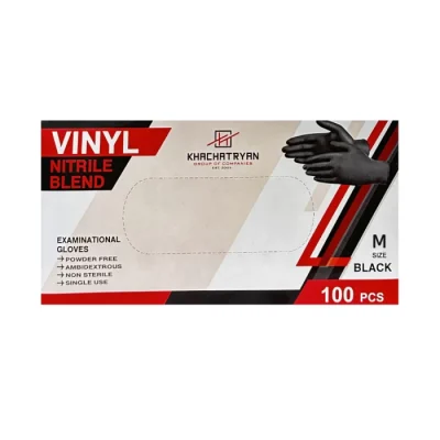 Ձեռնոց ռետինե Khachatryan Vinyl Black 100 հատ