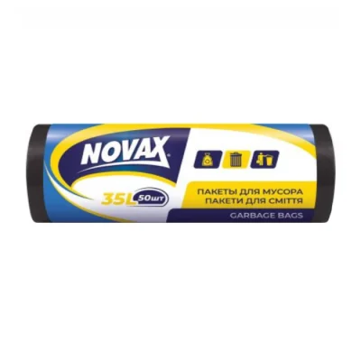 Աղբի տոպրակ Novax 45×55 սմ 35 լ 50 հատ 7 մկմ