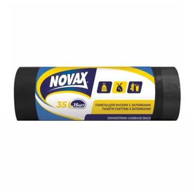 Աղբի տոպրակ Novax 50×55 սմ 35 լ 15 հատ 7 մկմ