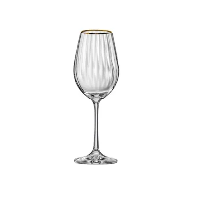 Գինու բաժակների հավաքածու Bohemia Waterfall Gold 350 մլ 6 հատ